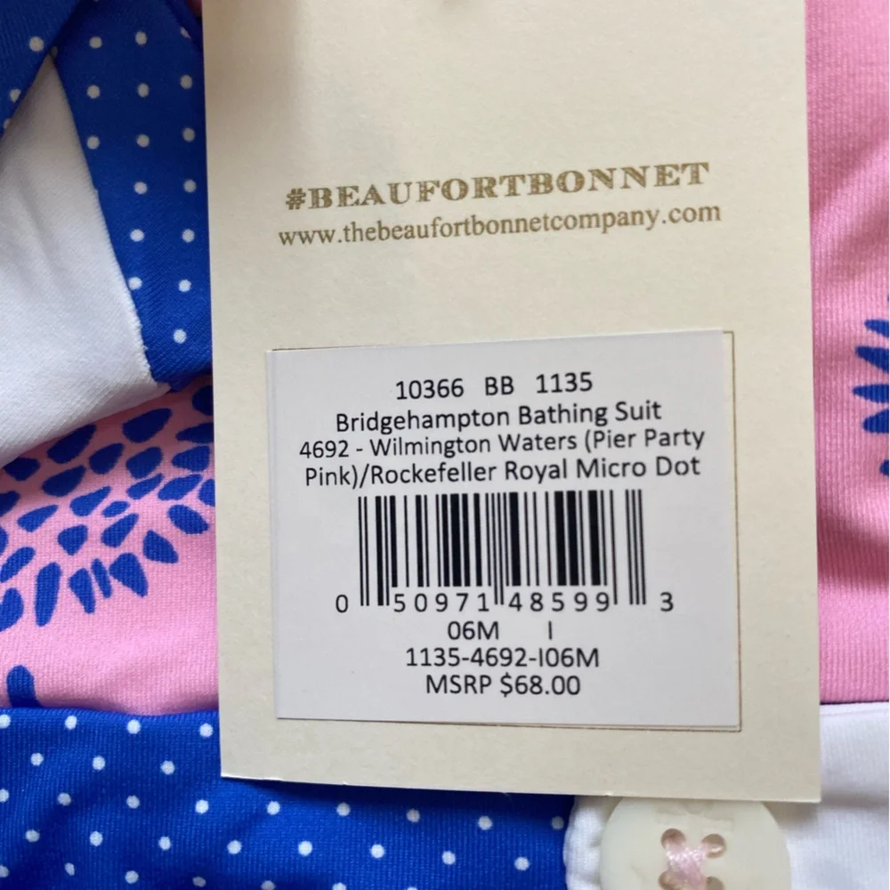 The Beaufort Bonnet Company Pink Blue White Nautical One-Piece Swimsuit for Kids